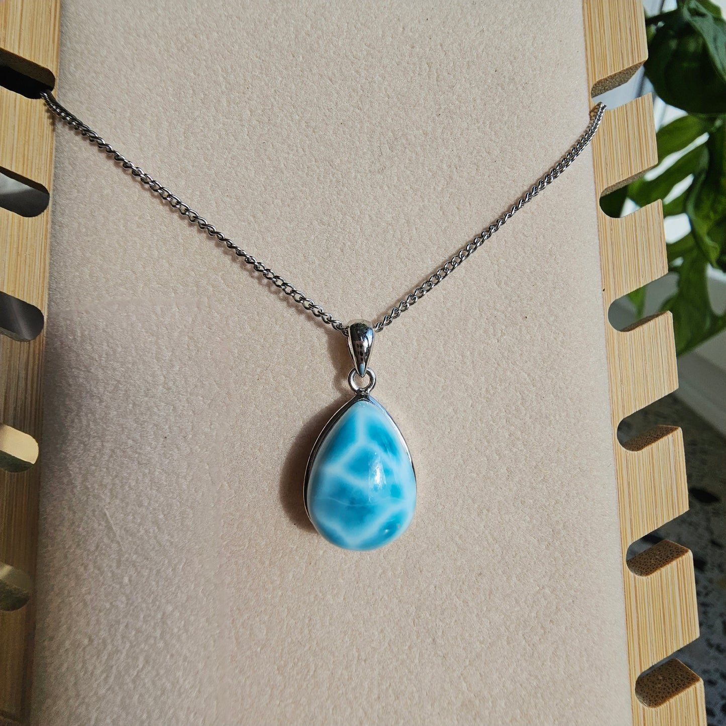 Larimar Drop Pendant (#69B)