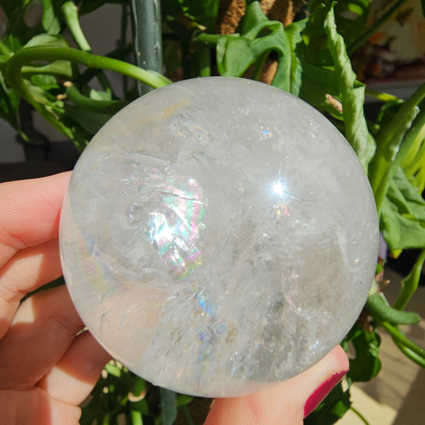 Clear Quartz Sphere with Rainbows (#49A)