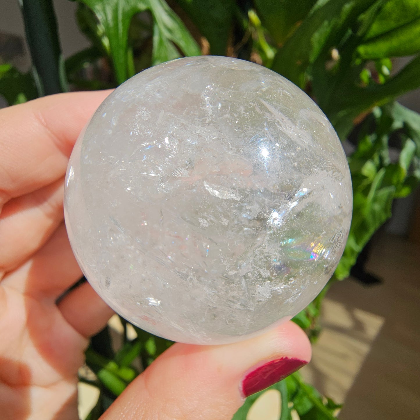 Clear Quartz Sphere with Rainbows (#35A)