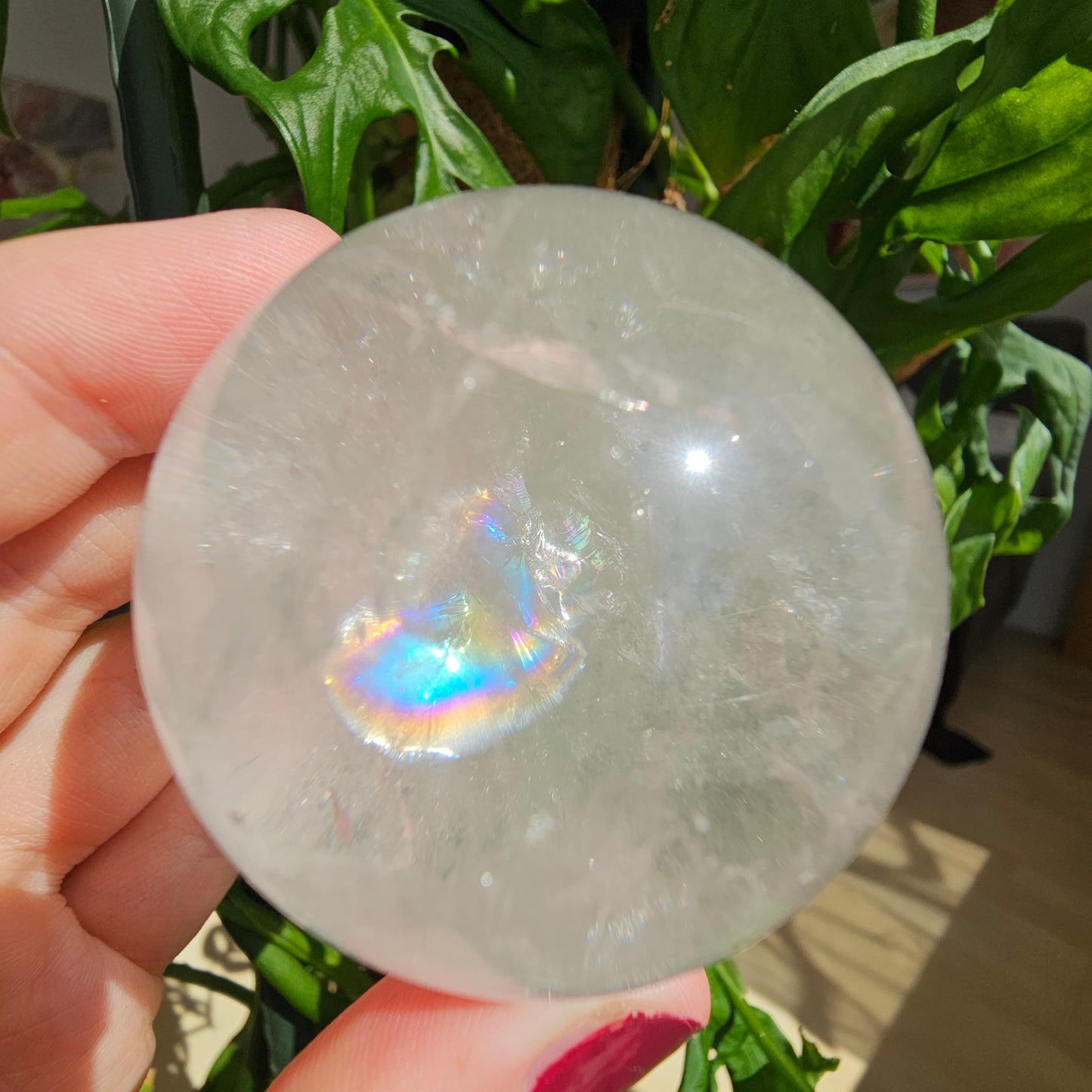 Clear Quartz Sphere with Rainbows (#35B)