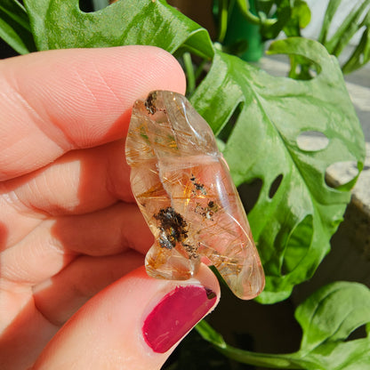 Golden Rutilated Quartz Owl