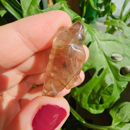 Golden Rutilated Quartz Owl