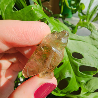 Golden Rutilated Quartz Owl