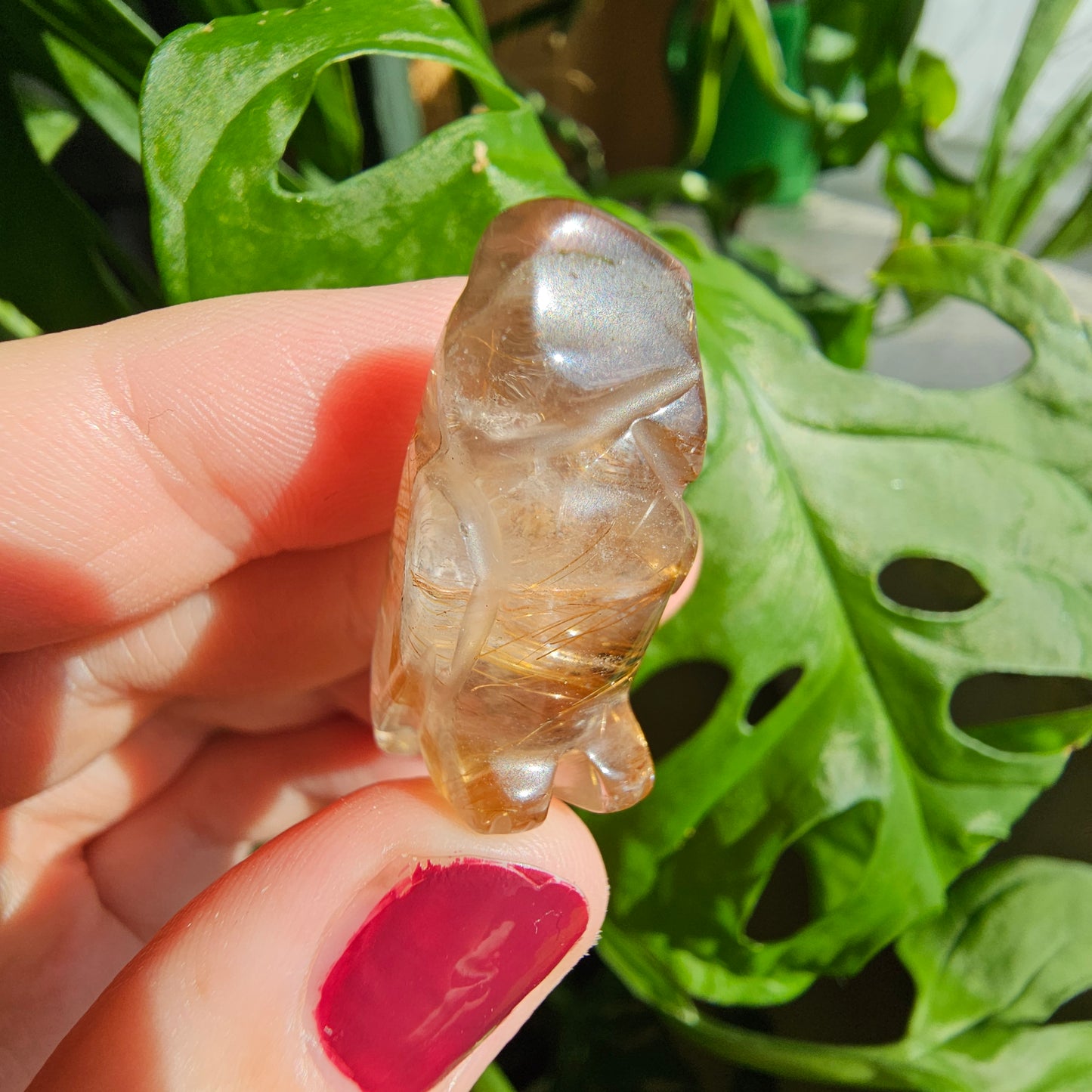 Golden Rutilated Quartz Owl