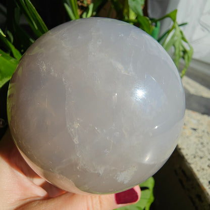 XL Blue Rose Quartz Sphere