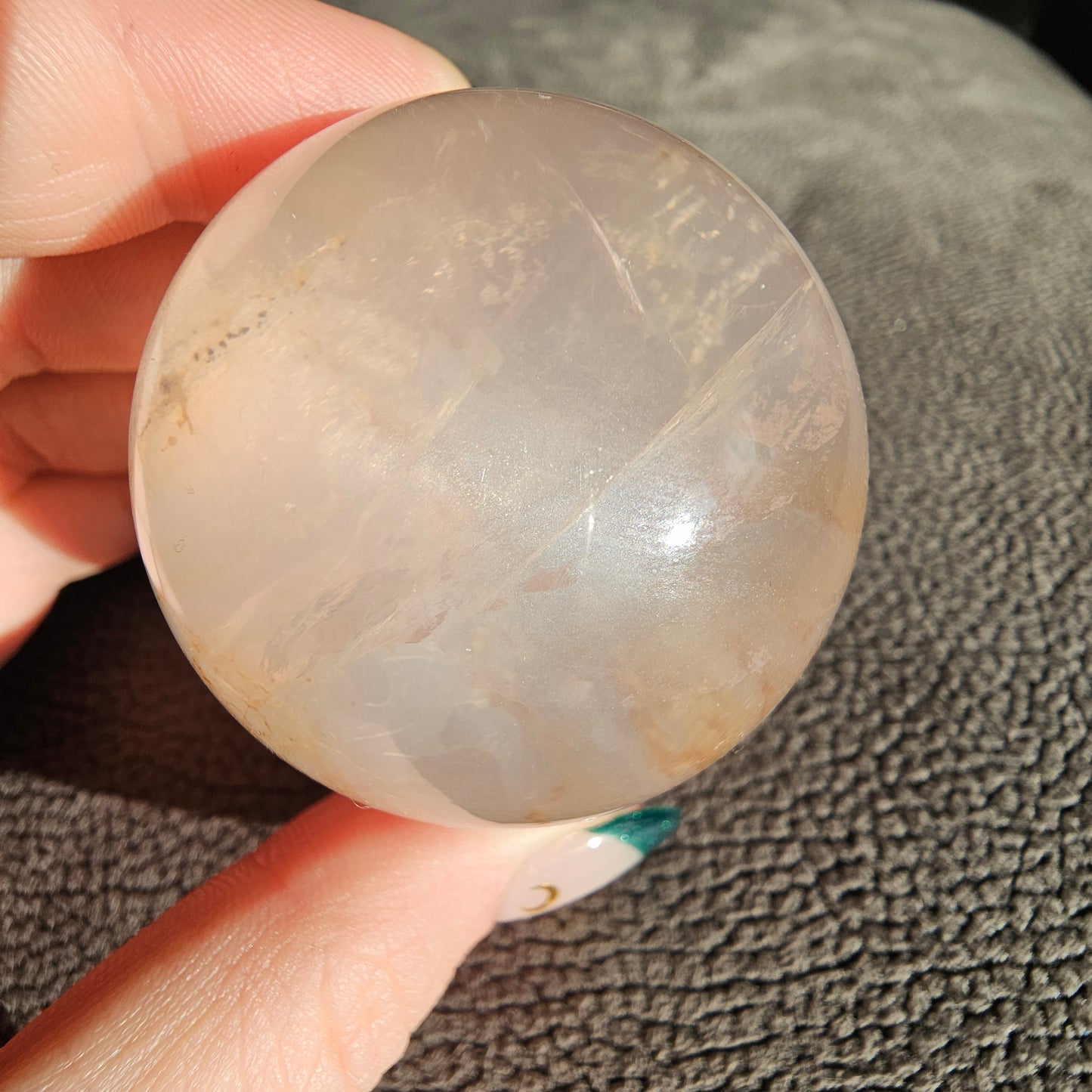 Rose Quartz with Golden Healer Sphere #49B