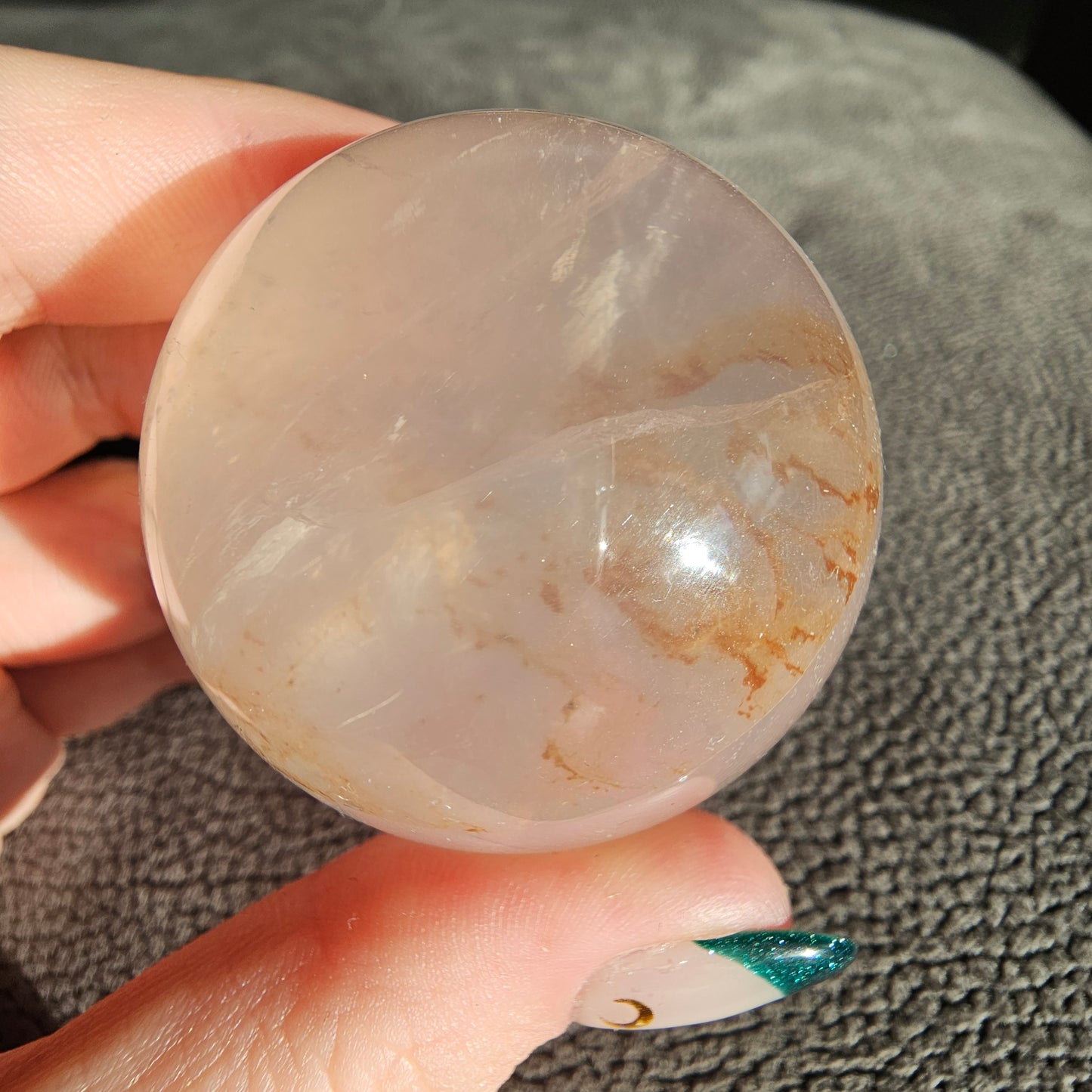 Rose Quartz with Golden Healer Sphere #49B