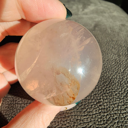 Rose Quartz with Golden Healer Sphere #49B