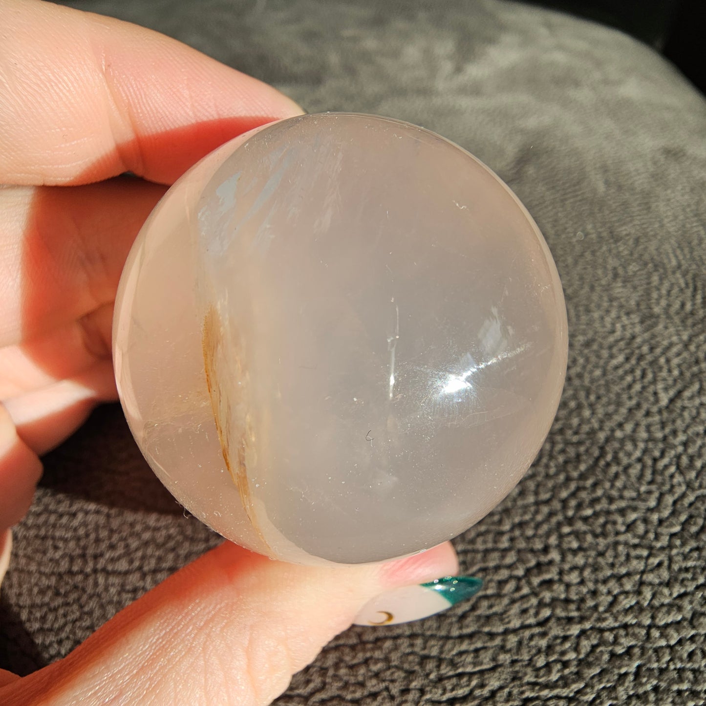 Rose Quartz with Golden Healer Sphere #49B