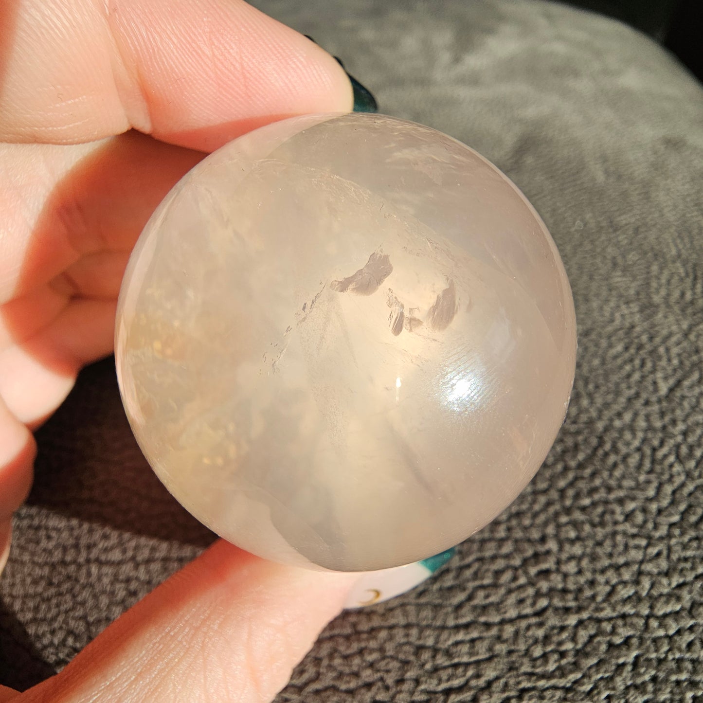 Rose Quartz with Golden Healer Sphere #49B