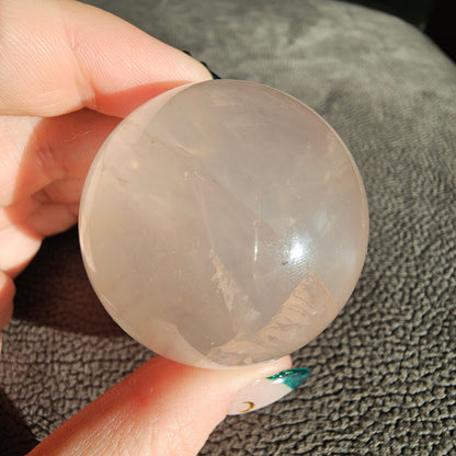 Rose Quartz with Golden Healer Sphere #49B