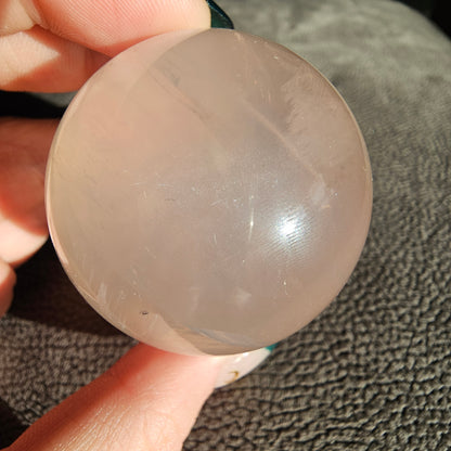 Rose Quartz with Golden Healer Sphere #49B