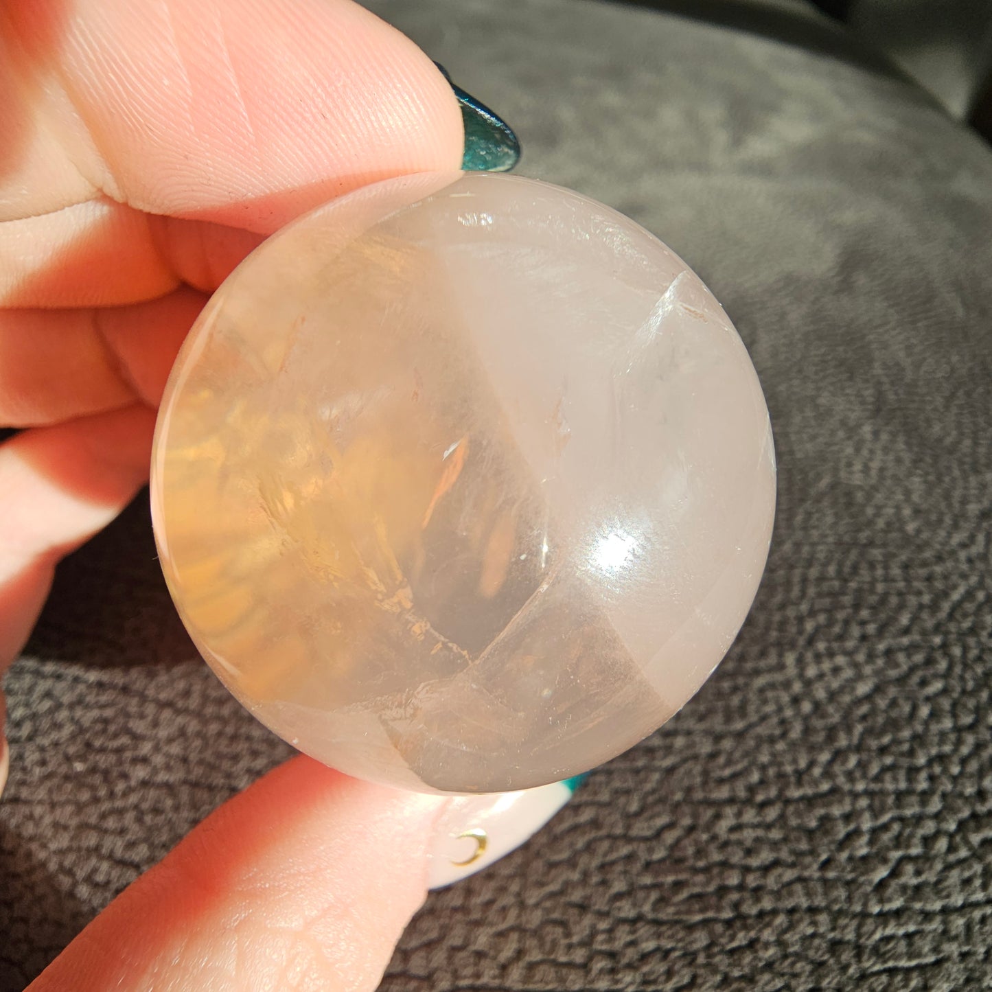 Rose Quartz with Golden Healer Sphere #35E