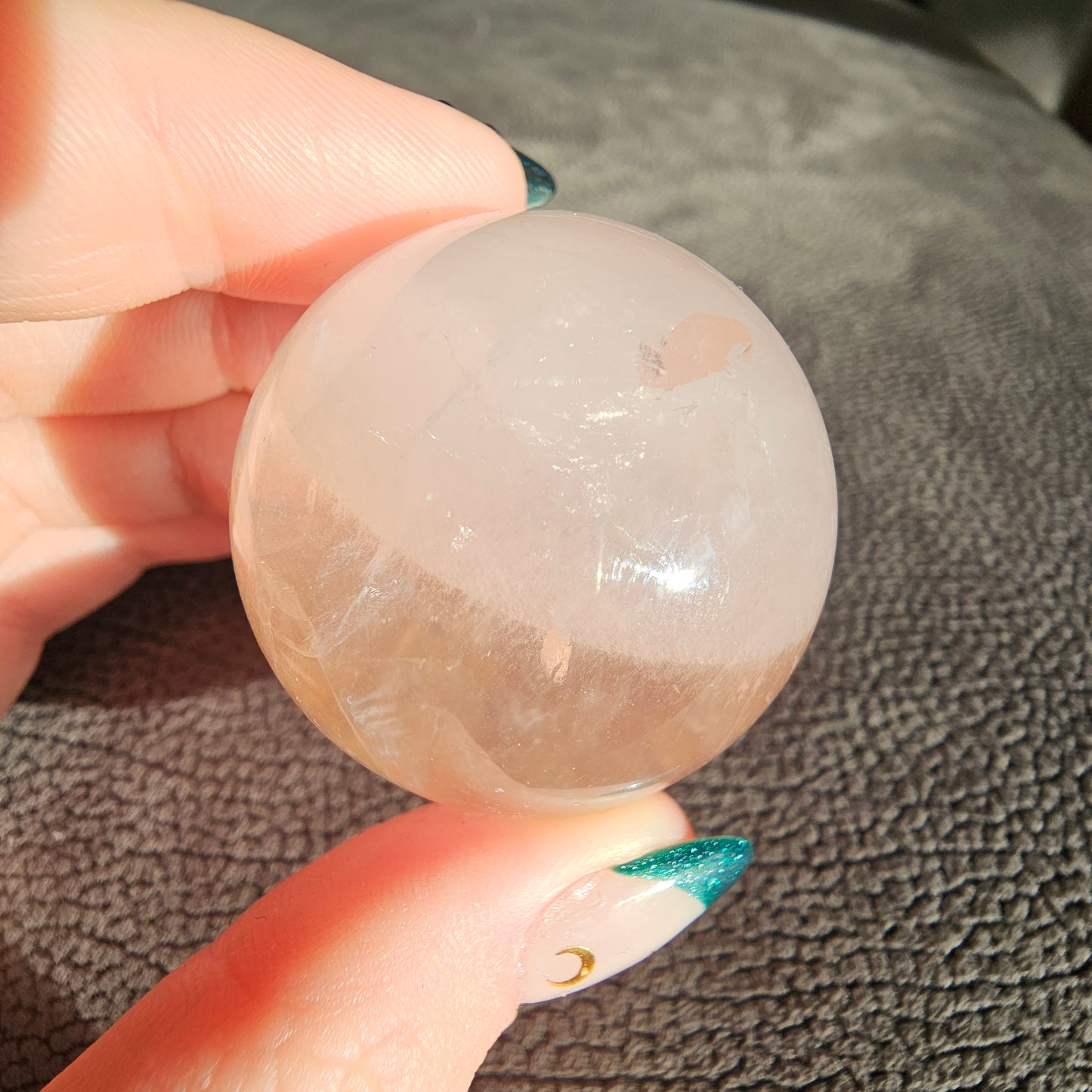 Rose Quartz with Golden Healer Sphere #35E