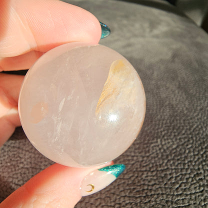 Rose Quartz with Golden Healer Sphere #35E