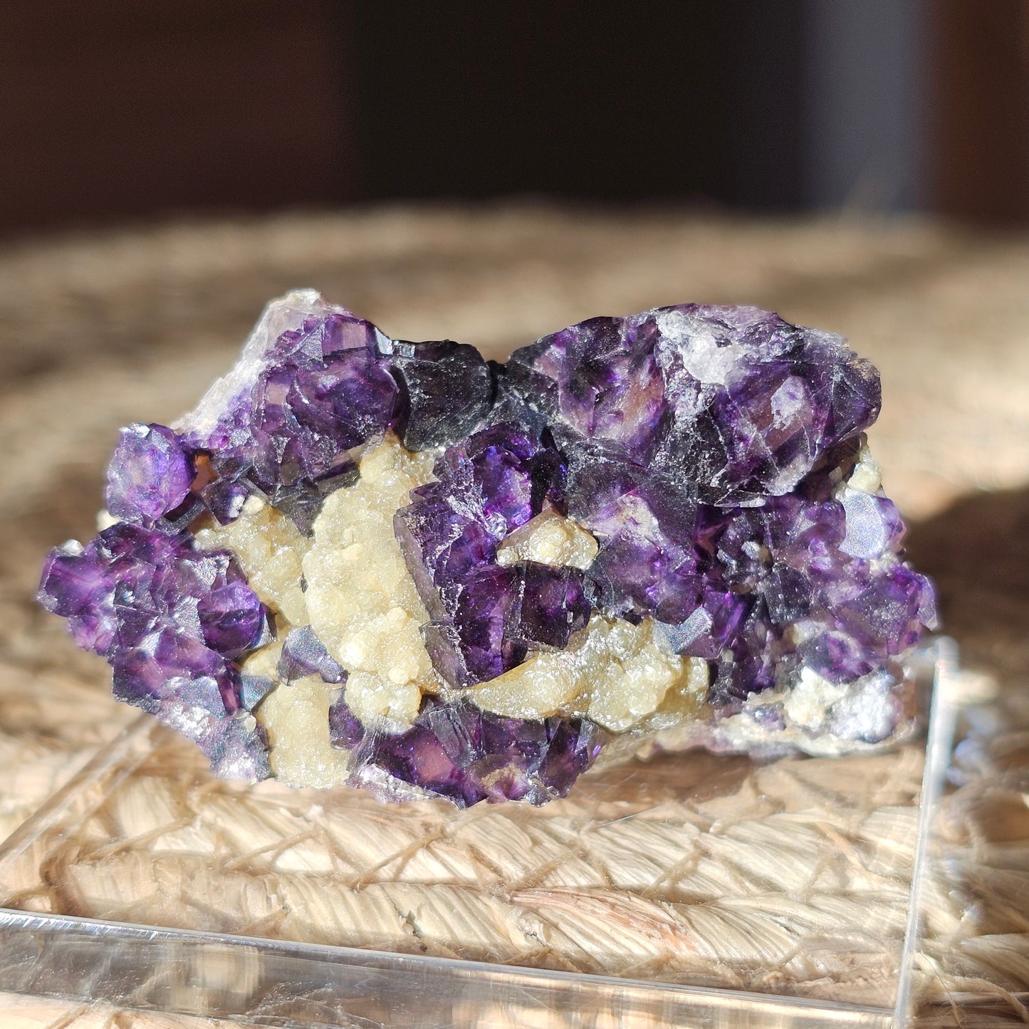 Violet Fluorite specimen with Muscovite from Yindu, China (#29H)