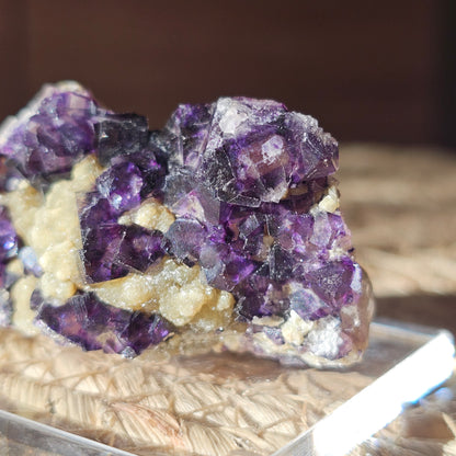 Violet Fluorite specimen with Muscovite from Yindu, China (#29H)