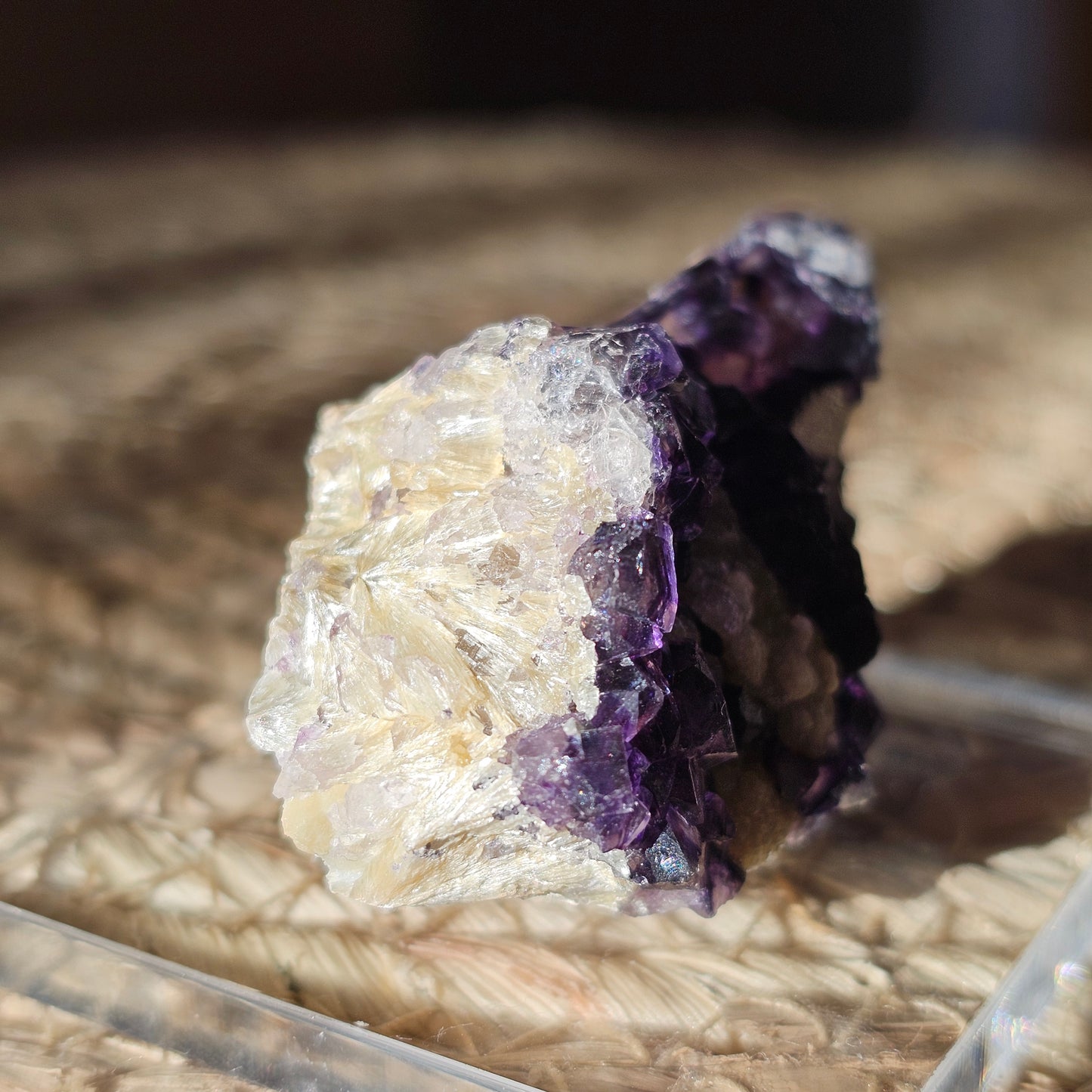 Violet Fluorite specimen with Muscovite from Yindu, China (#29H)