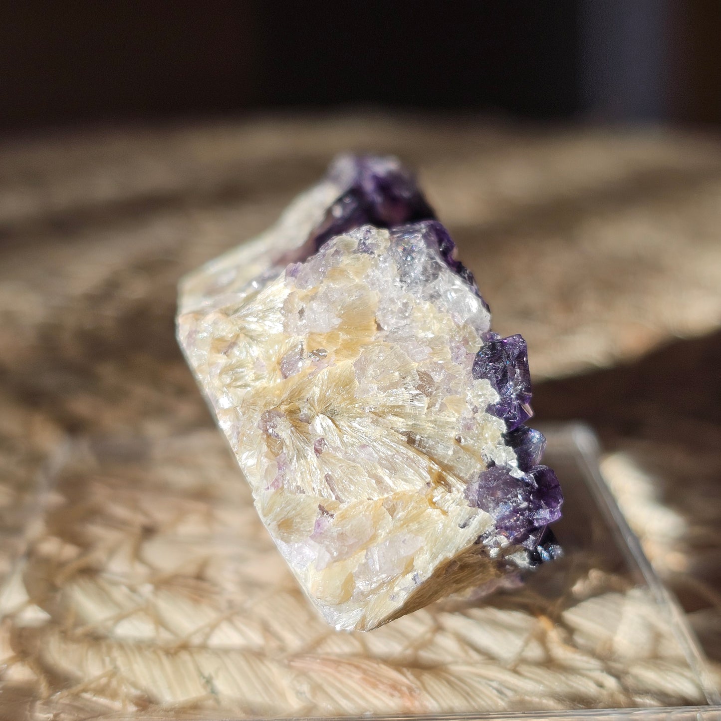 Violet Fluorite specimen with Muscovite from Yindu, China (#29H)