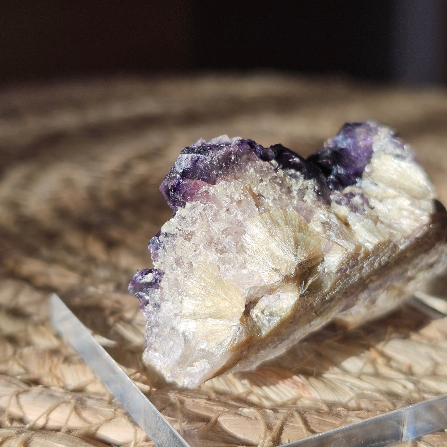 Violet Fluorite specimen with Muscovite from Yindu, China (#29H)