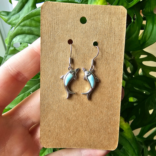 Larimar Dolphin Earrings #45B