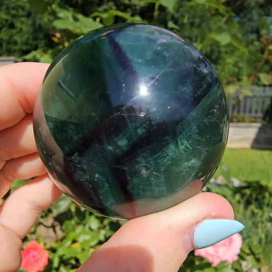 Dark Green Fluorite Sphere (#45A)