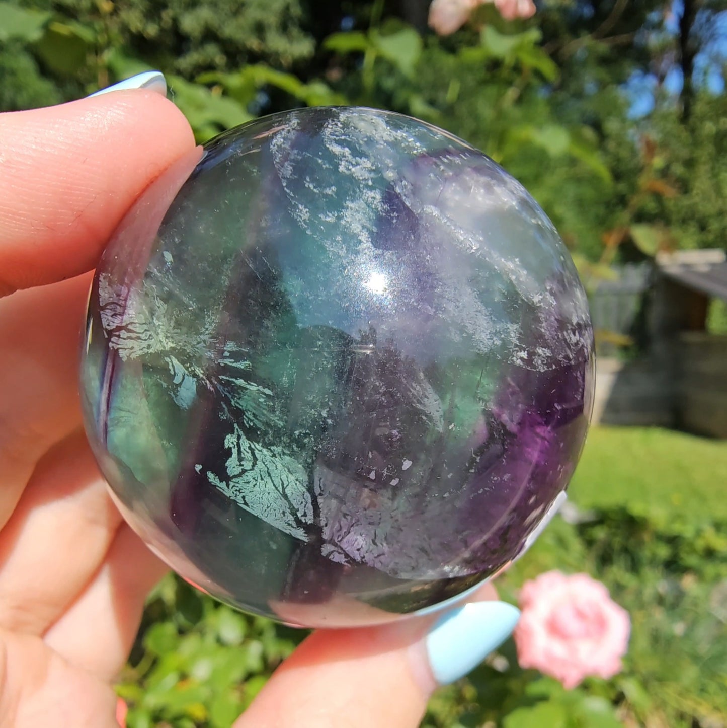 Dark Green Fluorite Sphere (#45B)