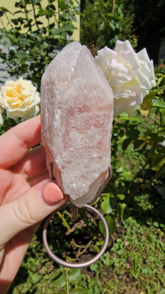 "Dreamsicle" Lemurian Quartz on stand (#59C)