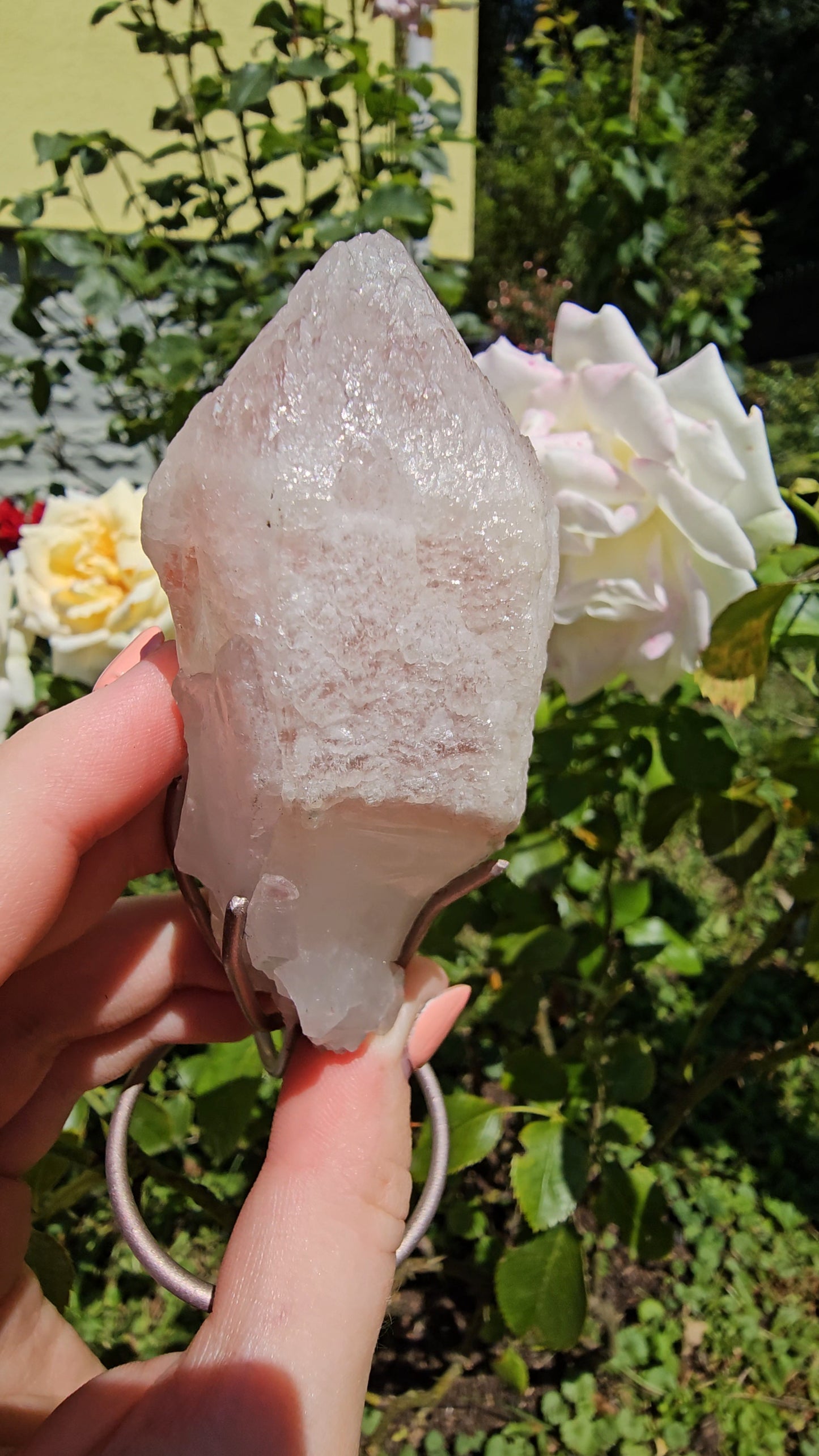 "Dreamsicle" Lemurian Quartz on stand (#55E)