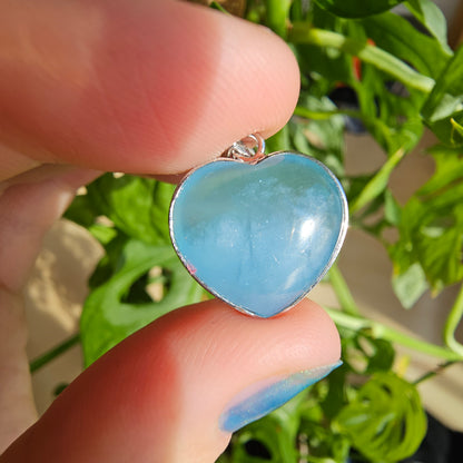 Aquamarine Heart Pendant (select your own)