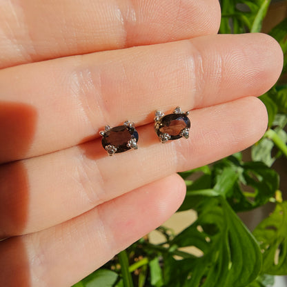 Smoky Quartz Cat Stud Earrings (select your own)