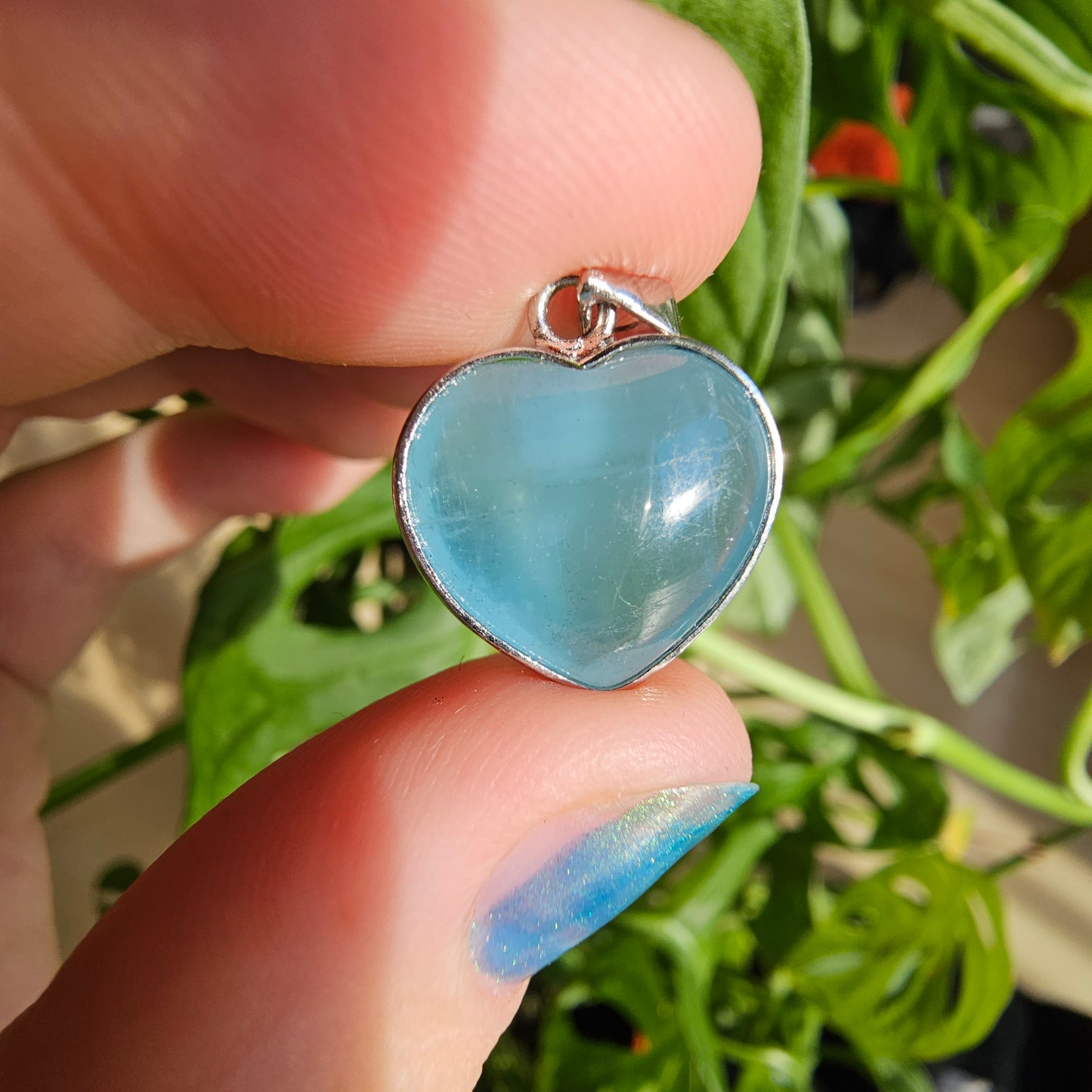 Aquamarine Heart Pendant (select your own)