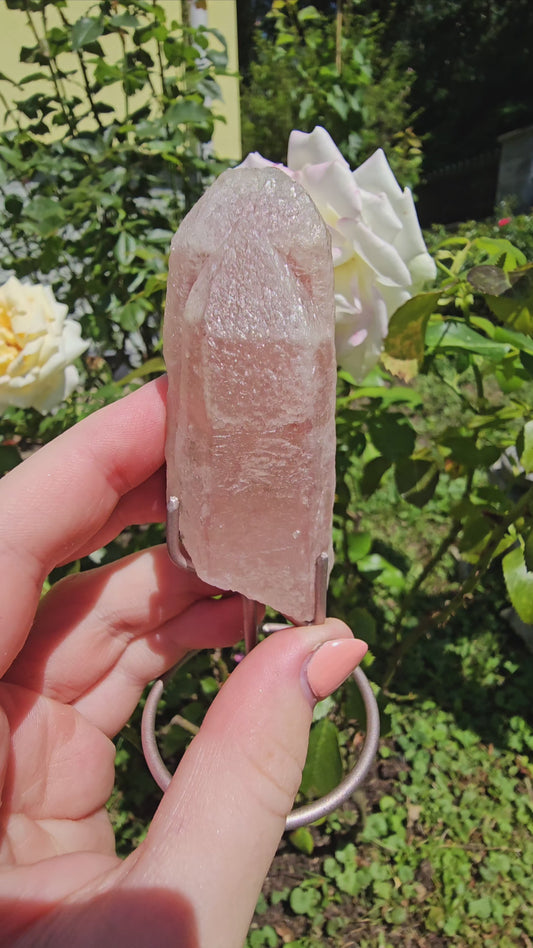 "Dreamsicle" Lemurian Quartz on stand (#39F)