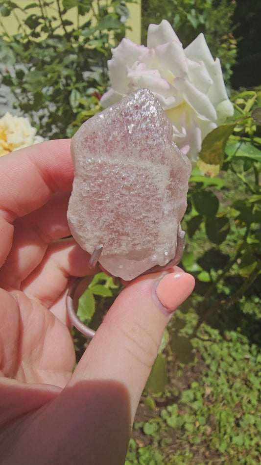 "Dreamsicle" Lemurian Quartz on stand (#29i)