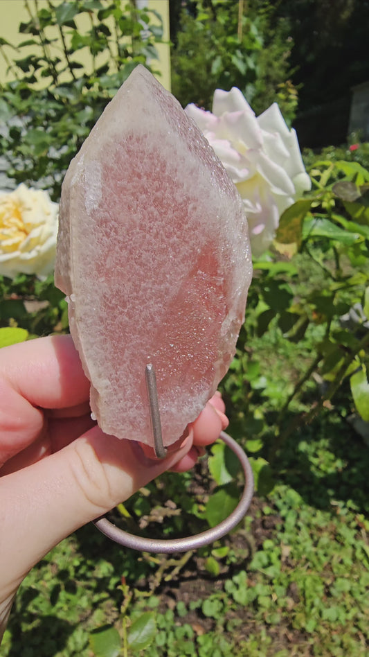 "Dreamsicle" Lemurian Quartz on stand (#59A)