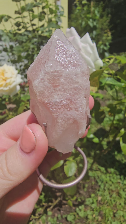 "Dreamsicle" Lemurian Quartz on stand (#35H)