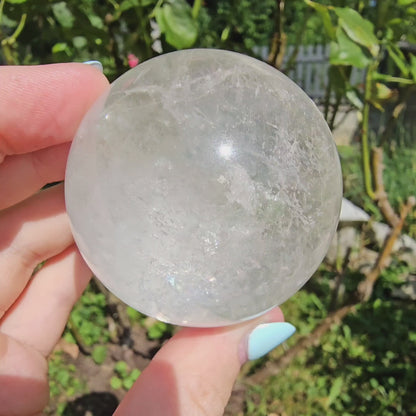 Clear Quartz Sphere with Rainbows (#35B)