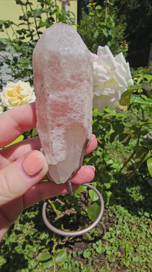 "Dreamsicle" Lemurian Quartz on stand (#49B)