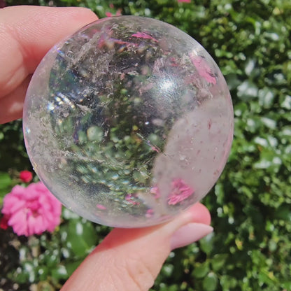 Clear Quartz Sphere with many rainbows (#45A)