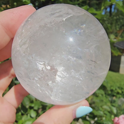 Clear Quartz Sphere with Rainbows (#49A)