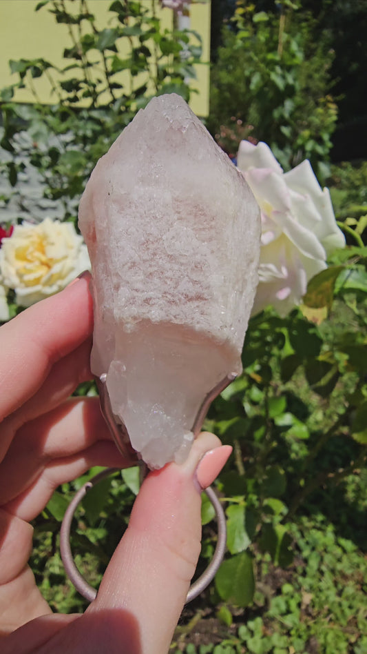 "Dreamsicle" Lemurian Quartz on stand (#55E)