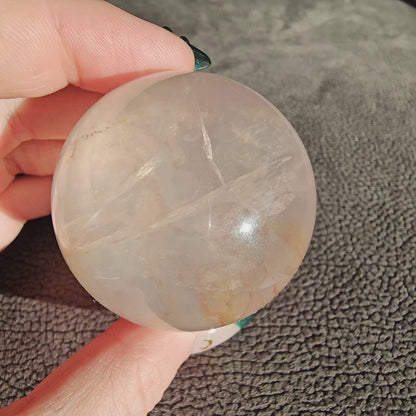 Rose Quartz with Golden Healer Sphere #49B