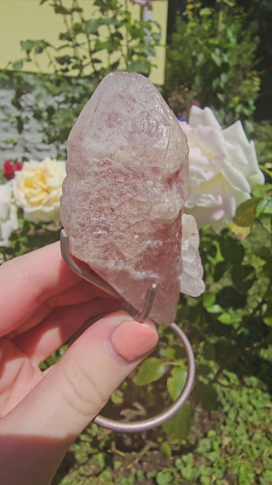 "Dreamsicle" Lemurian Quartz on stand (#45G)