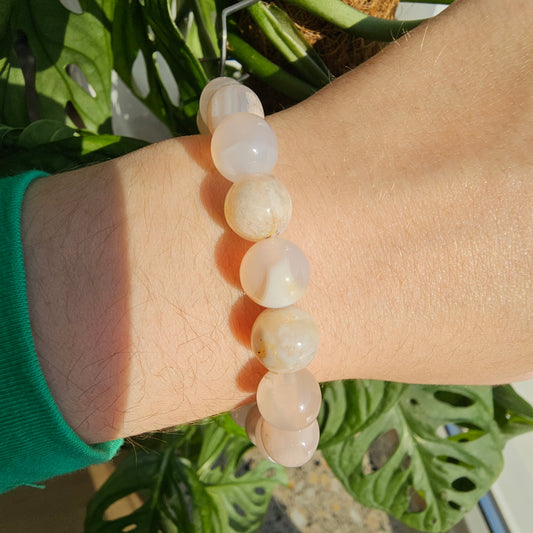 Flower Agate bracelet (10mm)