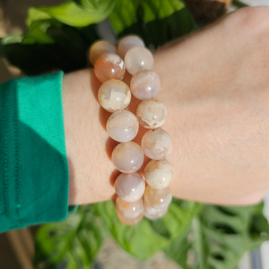 Flower Agate bracelet (11mm, 19cm)