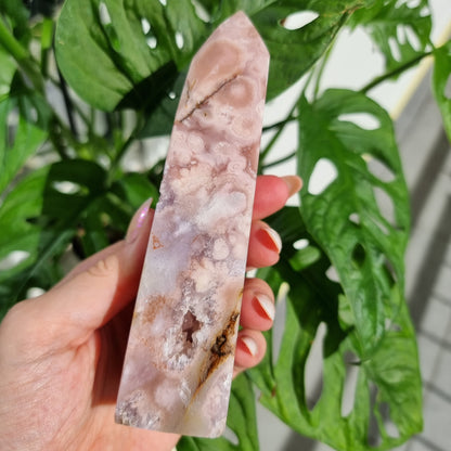 Pink Amethyst x Flower Agate tower #1