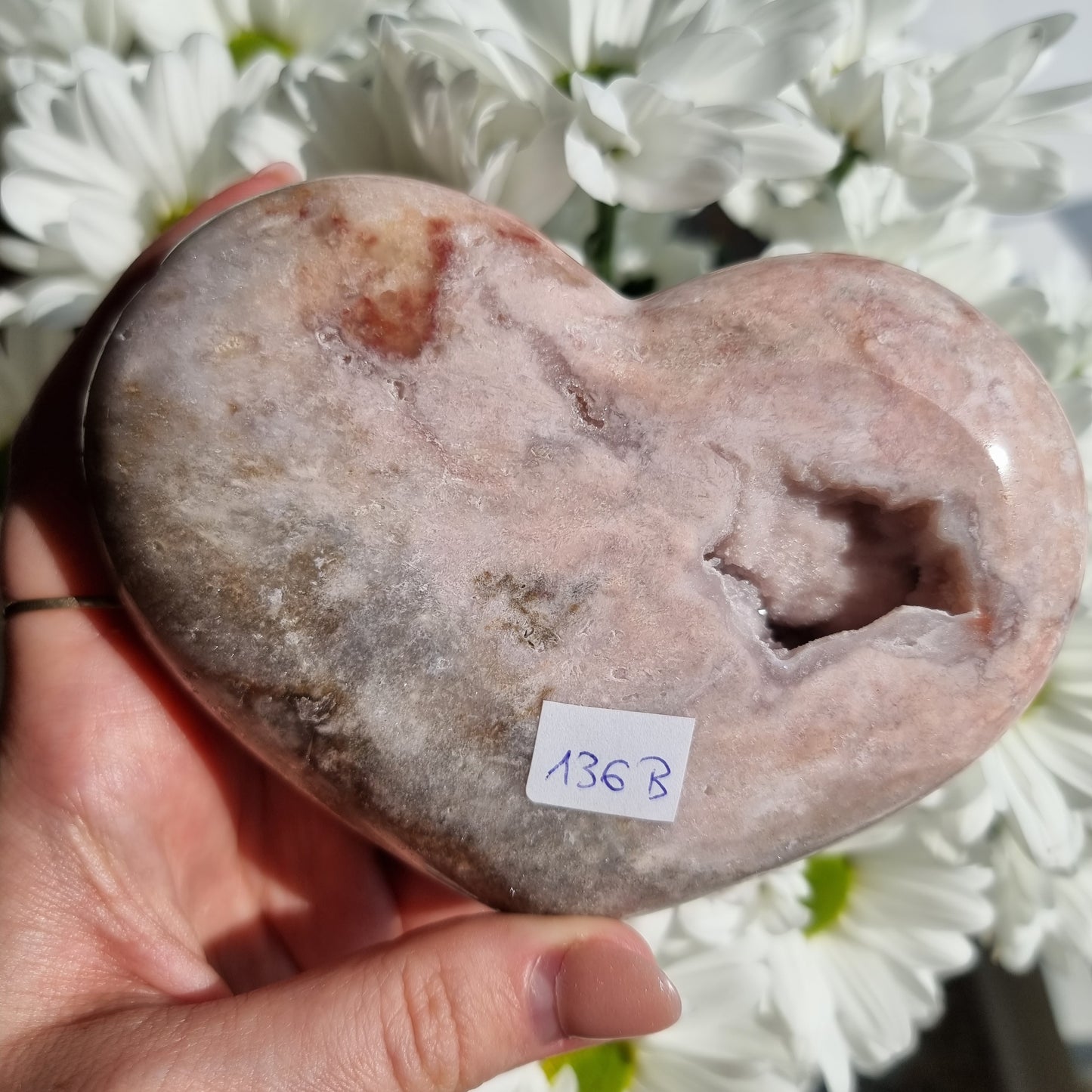 Pink Amethyst heart B