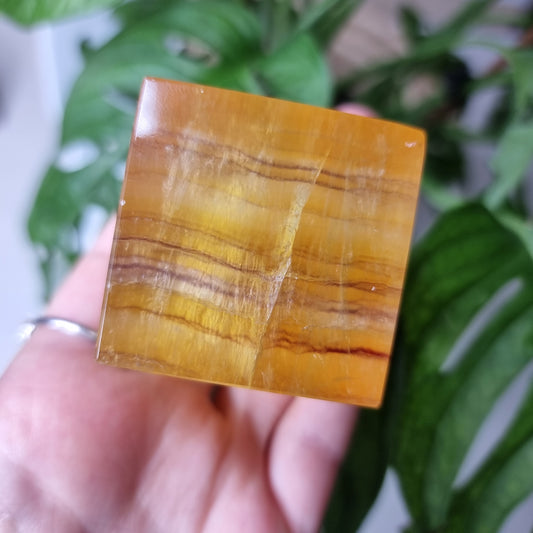 Yellow Fluorite cube