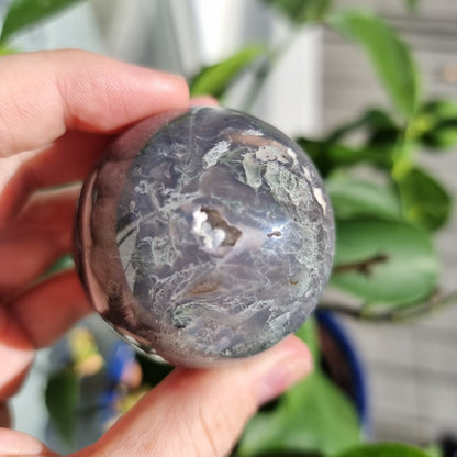 Moss Agate sphere #3