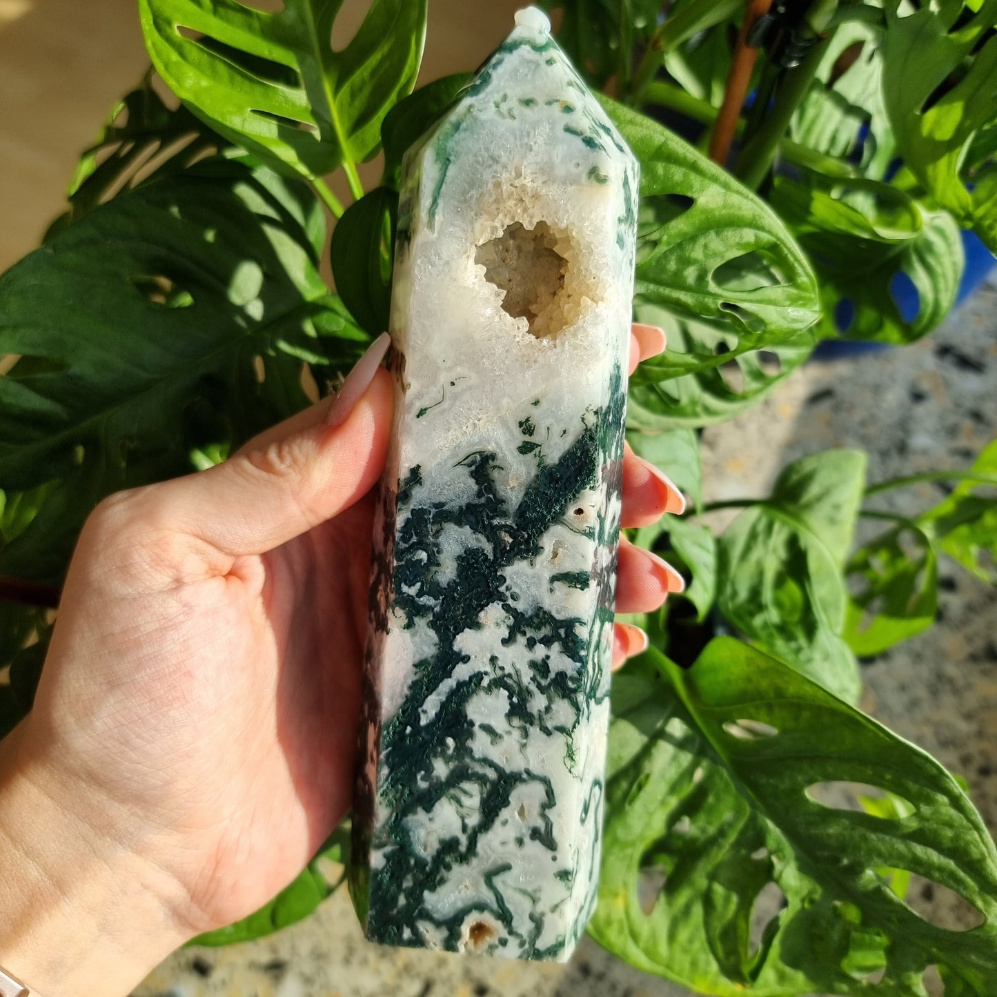 XL Moss Agate Tower #85A